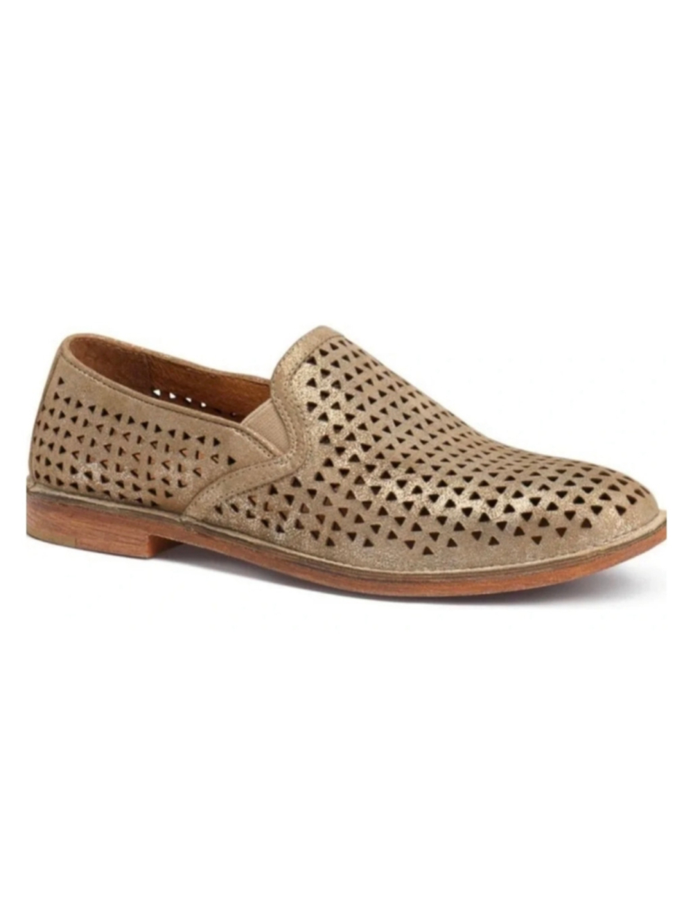 Trask Ali Perforated Metallic Suede Loafers / Slip-On Flats Size 7